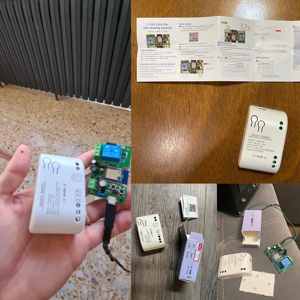 Module de relais de commutateur intelligent WIFI pour porte de Garage, application Tuya Smartlife, télécommande RF433, transmetteur Alexa 1 2 4 canaux