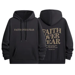 La fe supera el miedo-sudaderas con capucha cristianas, Sudadera con capucha de talla grande de Jesús, ropa de calle, jersey de moda, ropa para hombres y mujeres