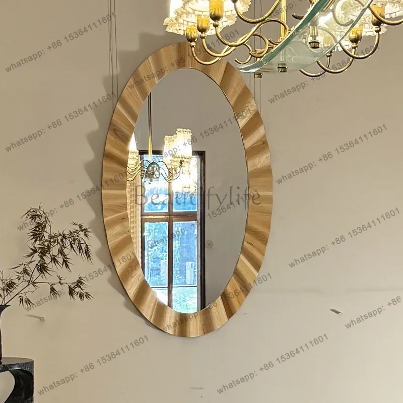 PJ French round mirror bathroom bedroom dresser decorative mirror custom handmade
