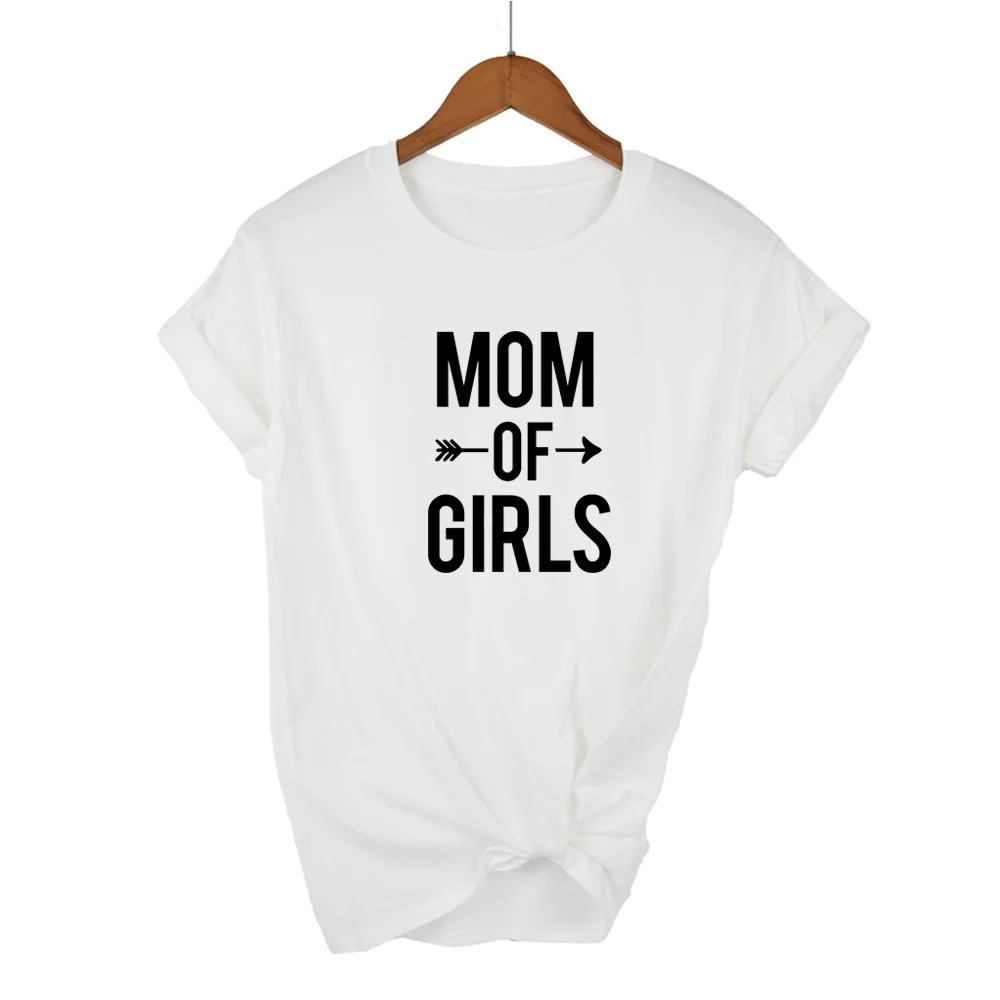 MOM OF GIRLS arrow Women tshirt Cotton Casual Funny t shirt For Lady Girl Top Tee Hipster Drop Ship