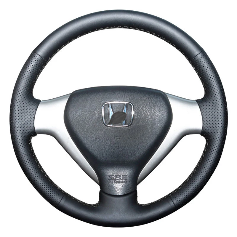 Customized Hand Sewing Microfiber Leather Car Steering Wheel Cover Braid for Honda Fit Jazz 2004-2007 CITY 2007 Steering Wheel