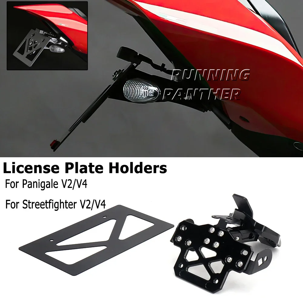 

For Ducati Streetfighter V2 V4 Panigale V4 V2 Aluminum Mount Bracket Registration Number Plate Motorcycle License Plate Holder