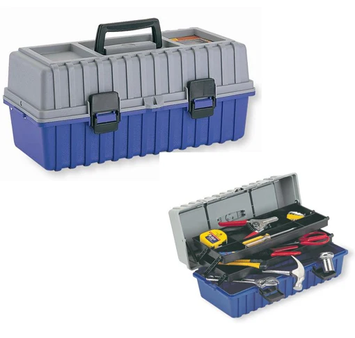 

China Manufacturer 17-Inch Plastic Tool Case Box Tool Chest - Two Telescopic Layers With Molded 6 Compartments