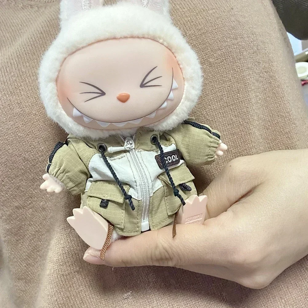 For Korea Kpop Exo Labubu Idol Trendy Cool Tooling Pocket Clothing Gift 17cm Mini Plush Doll'S Clothes Outfit Accessories