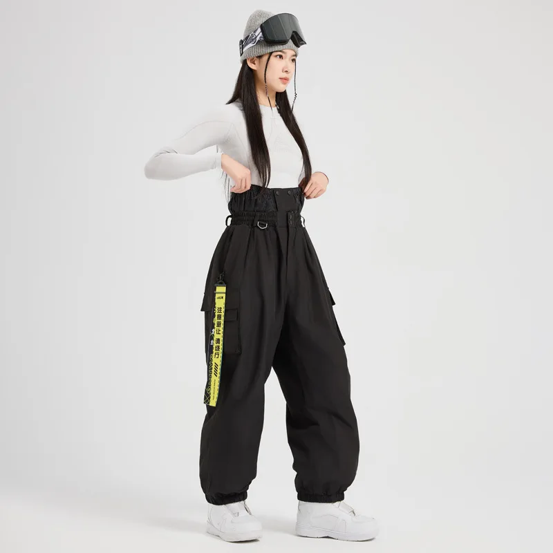 Picture 5: New Professional Single Double Board Outdoor Windproof Waterproof Warm Fluffy Loose Oversized Ski Pants Woman Man Snowboard Wear