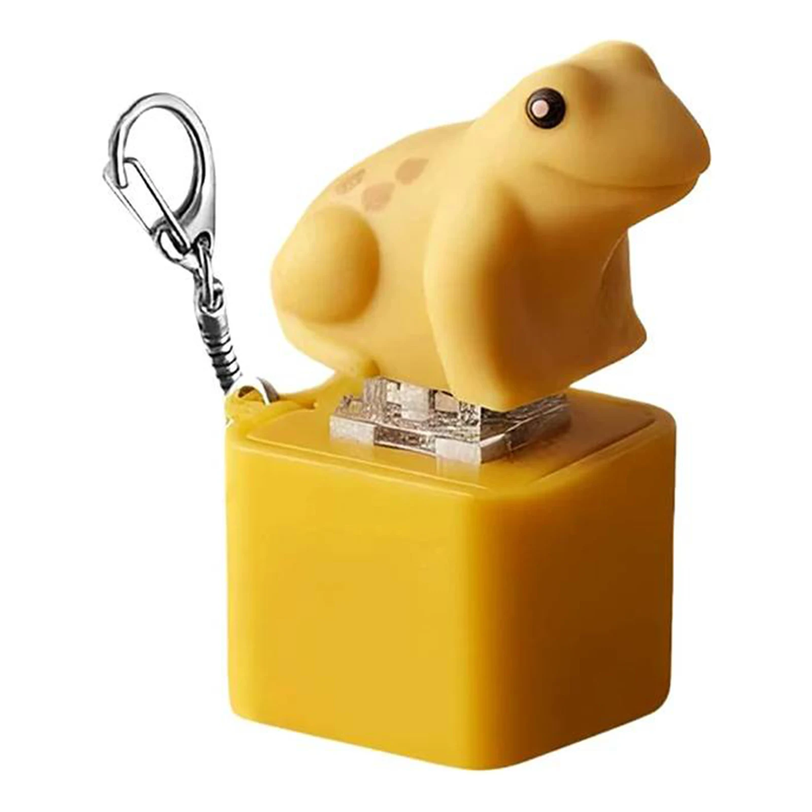 Cute Frog Keychain with Realistic Sound & LED Light Frog Croaking Fidget Toy Finger Clicker Toy Birthday Gift for Kids & Adults