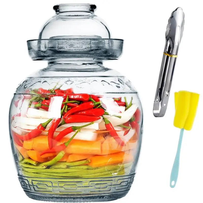 Transparent Japan Korea Glass Kimchi Jar Kitchen Thickened Pickled Cans Household Pickled Jar Pickles Cylinder Sealed Cans