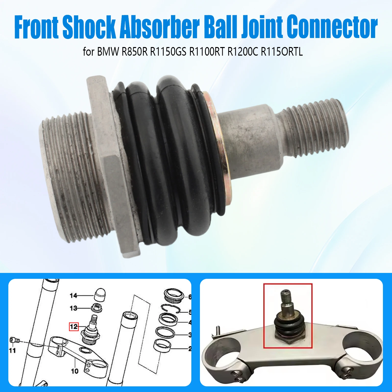 Motorcycle Front Fork Lower Cross Arm Control Arm Ball Joint For R1200CL R1200C K1200RS R850R/GS R1100GS/RS/RT/R/S R1150GS/RS/RT