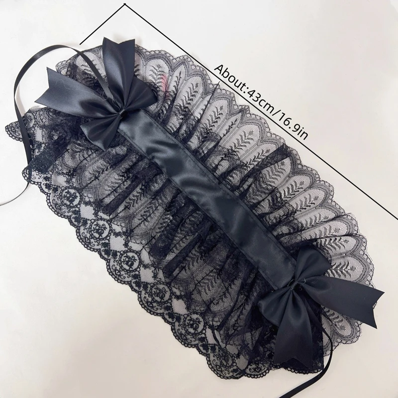Diadema de velo gótico de Lolita hecha a mano, estilo de lazo Vintage blanco y negro para mujer, trajes elegantes de uso diario y Cosplay