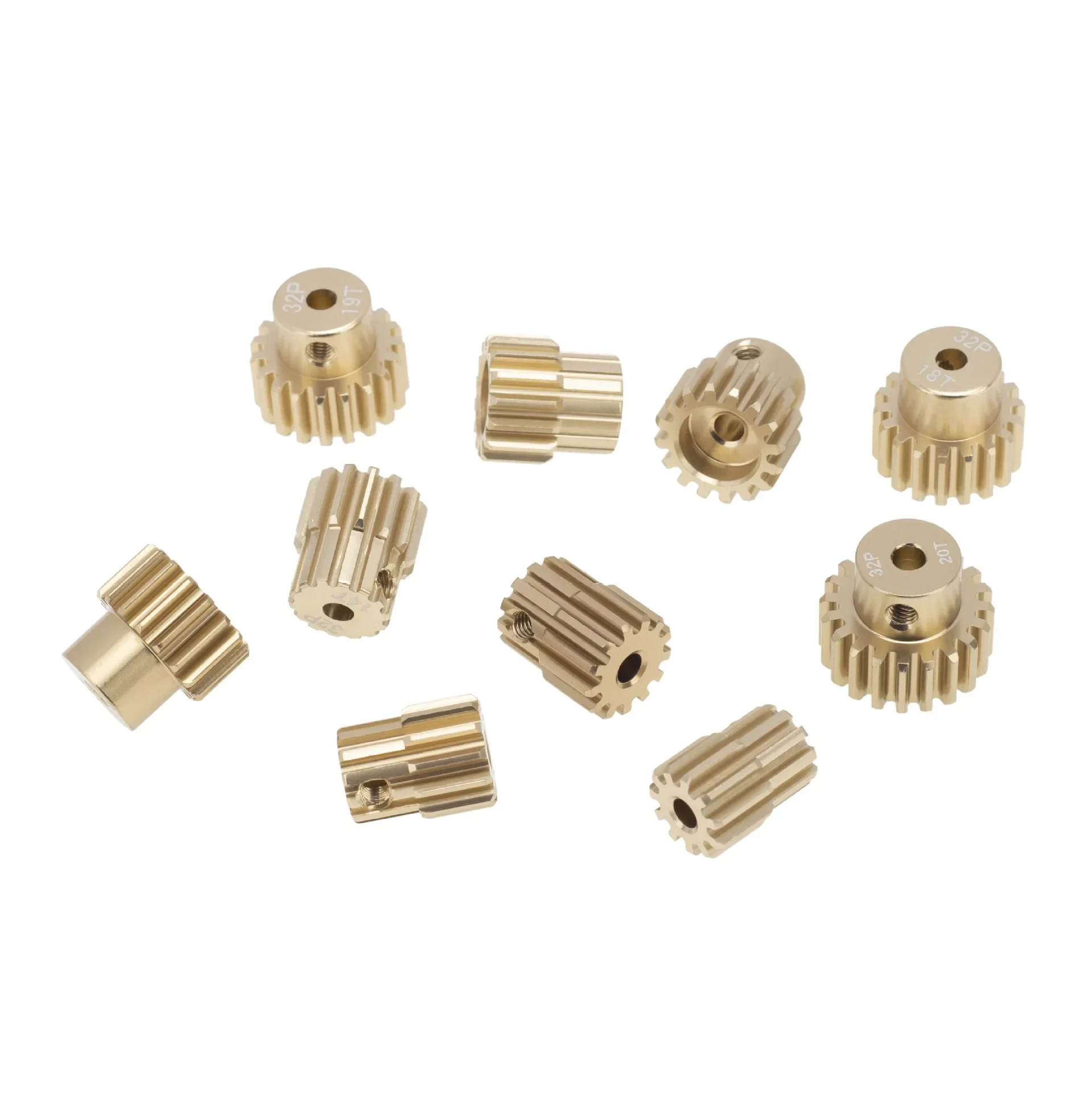 7075 Aluminum Pinion Gear Set 32DP 3.175mm for 1/10 RC Cars, 11T-20T Precision Engine Gears for Racing Crawler Upgrade