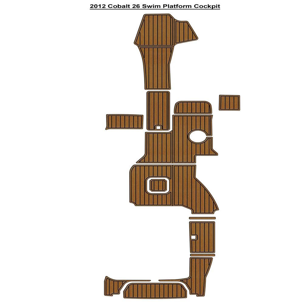 

2012 Cobalt 26 Swim Platform Cockpit Pad Boat EVA Foam Faux Teak Deck Floor Mat SeaDek MarineMat Gatorstep Style Adhesive