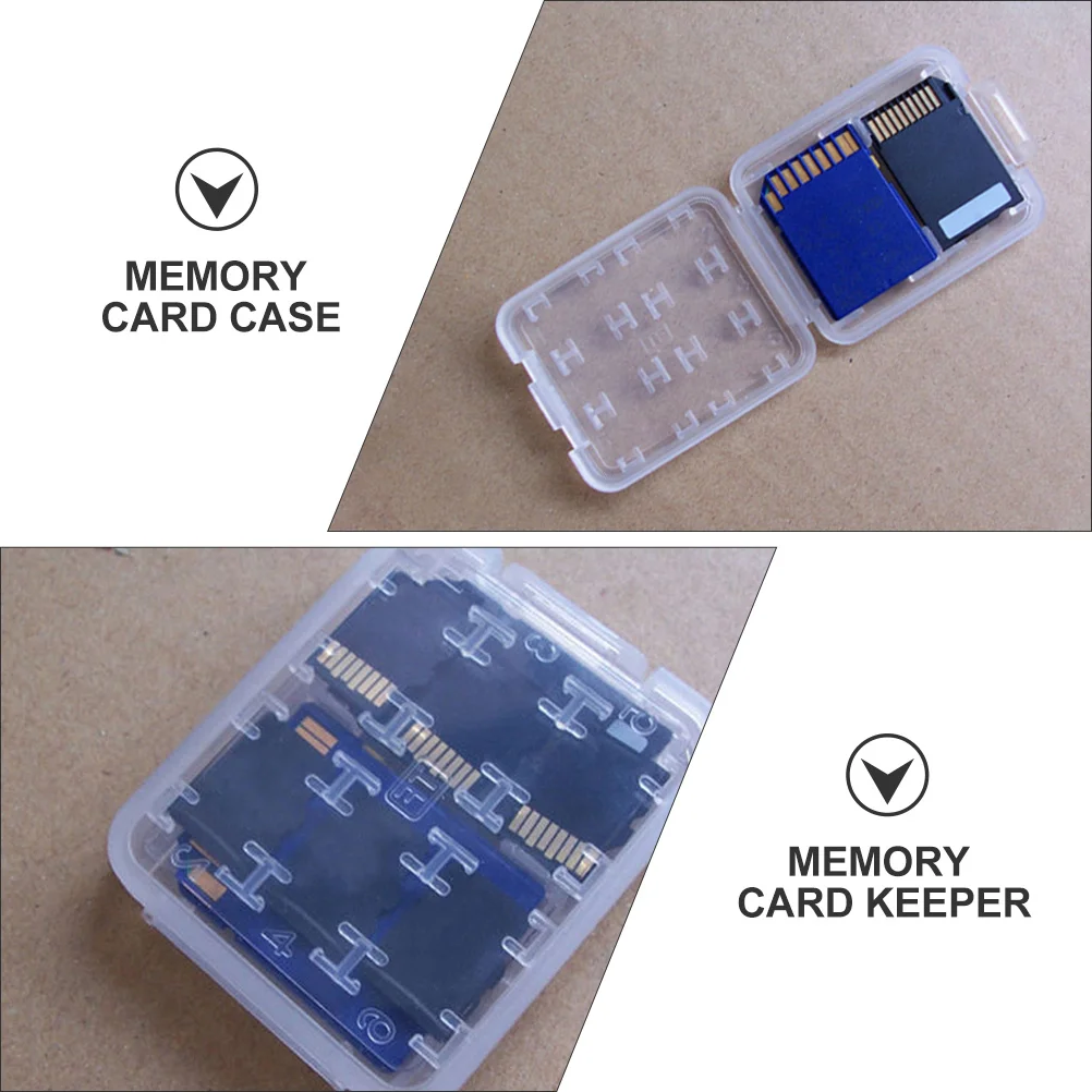 

20pcs Transparent Memory Card Storage Box Holder 8 Slots Waterproof Dustproof Organizer For Cards Case Keeper