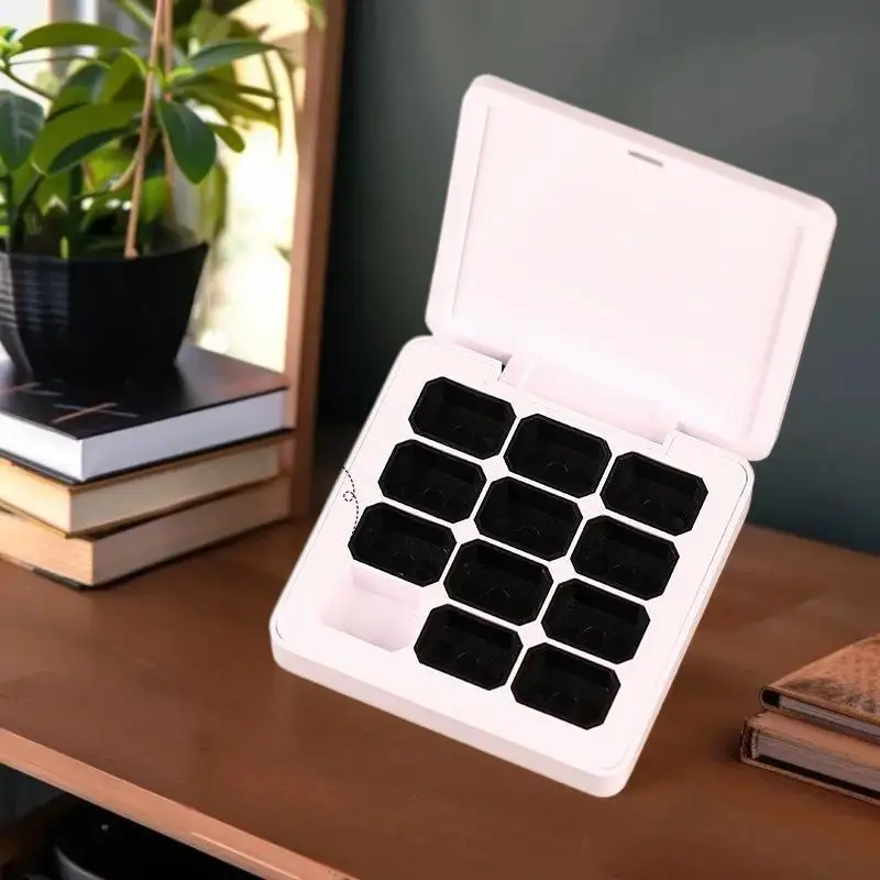 4/6/9/12-Grid صندوق تخزين مغناطيسي فارغ: منظم احترافي لأدوات تلميع الجل والأظافر