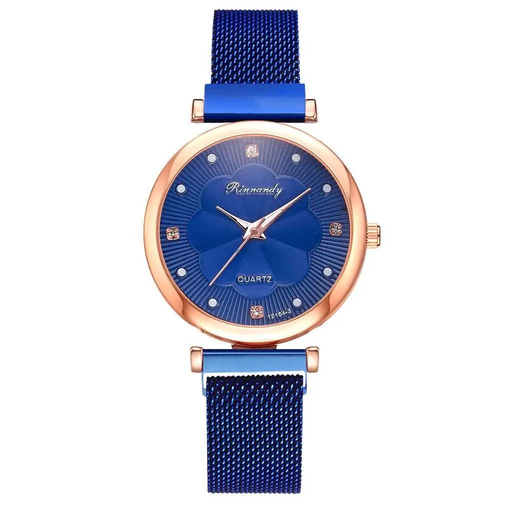 Student internet celebrity watch gift two-piece set quartz watch watch for girls fashion trend mesh belt rose gold student