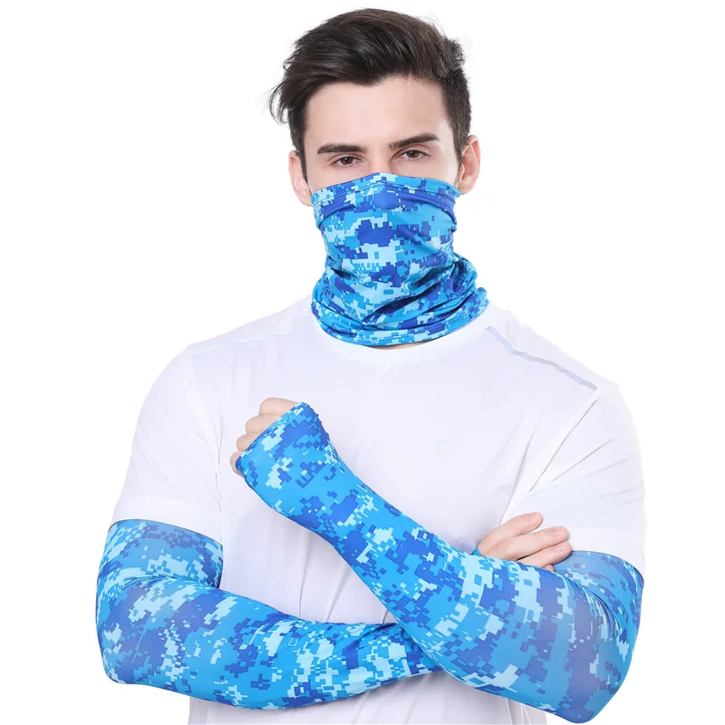 Tactical Camouflage Face Bandana Sleeves 2 pz/set antivento ciclismo escursionismo sciarpe Seami