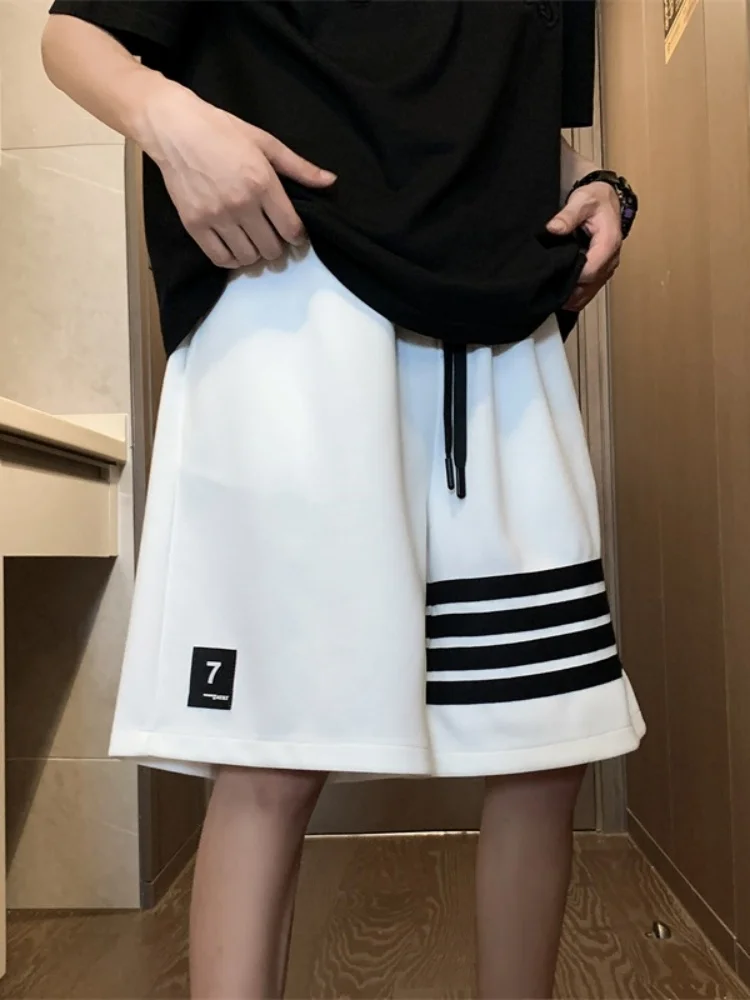 

Summer Thin Loose Baskeall Sport orts Men's Youth Faionable Patchwork Four Colors Breathable Lightweight Elastic Waist