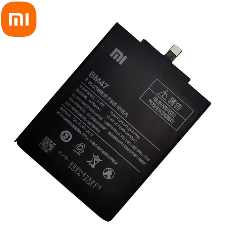 2025 Years BM47 Original Battery For Xiaomi Hongmi Redmi 3Pro 3 Pro 3S 3X 4X Phone Battery Bateria 4100mAh Fast Shipping