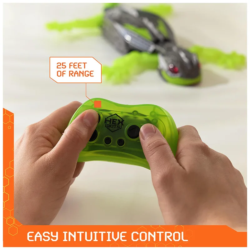 Remote Control Wall Crawler Gecko with LED Eyes 360° Spin RC Robot Lizard Climbs up Walls Climbing Chameleon for Kids Toy Gift