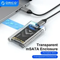 ORICO mSATA SSD Case to USB 3.2 Gen1 SSD Enclosure Adapter 5Gbps Transparent External Mini mSATA SSD Enclosure for pc Laptop