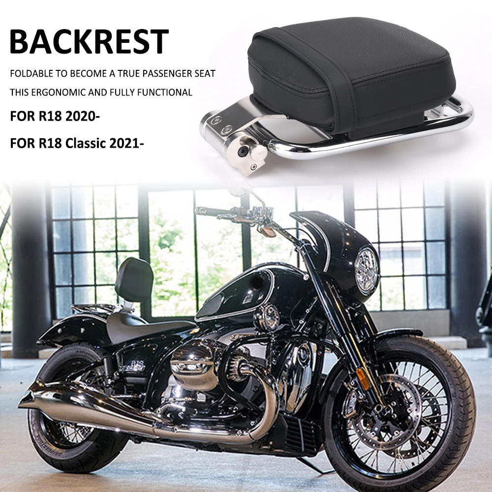 For BMW R 18 R18 2020-2023 R18 Classic 2021- Motorcycle Rear Rider Foldable Backrest Cushion Back Rest Pillion Luggage Rack Pad