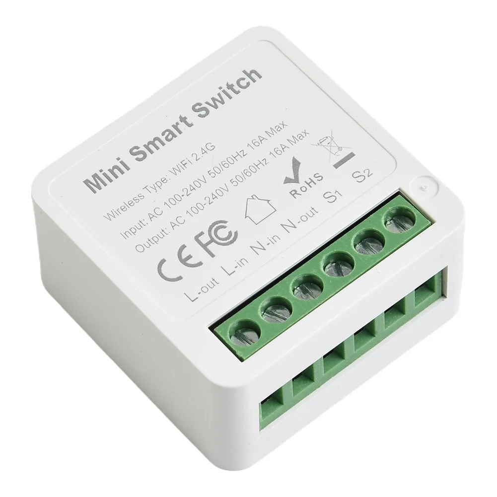 For Tuya Smart Switch Wifi Smart Mini Pass-Through Concealed Box Pass-Through  As A 1 Way Or 2 Way Circuit Without Separate Hub