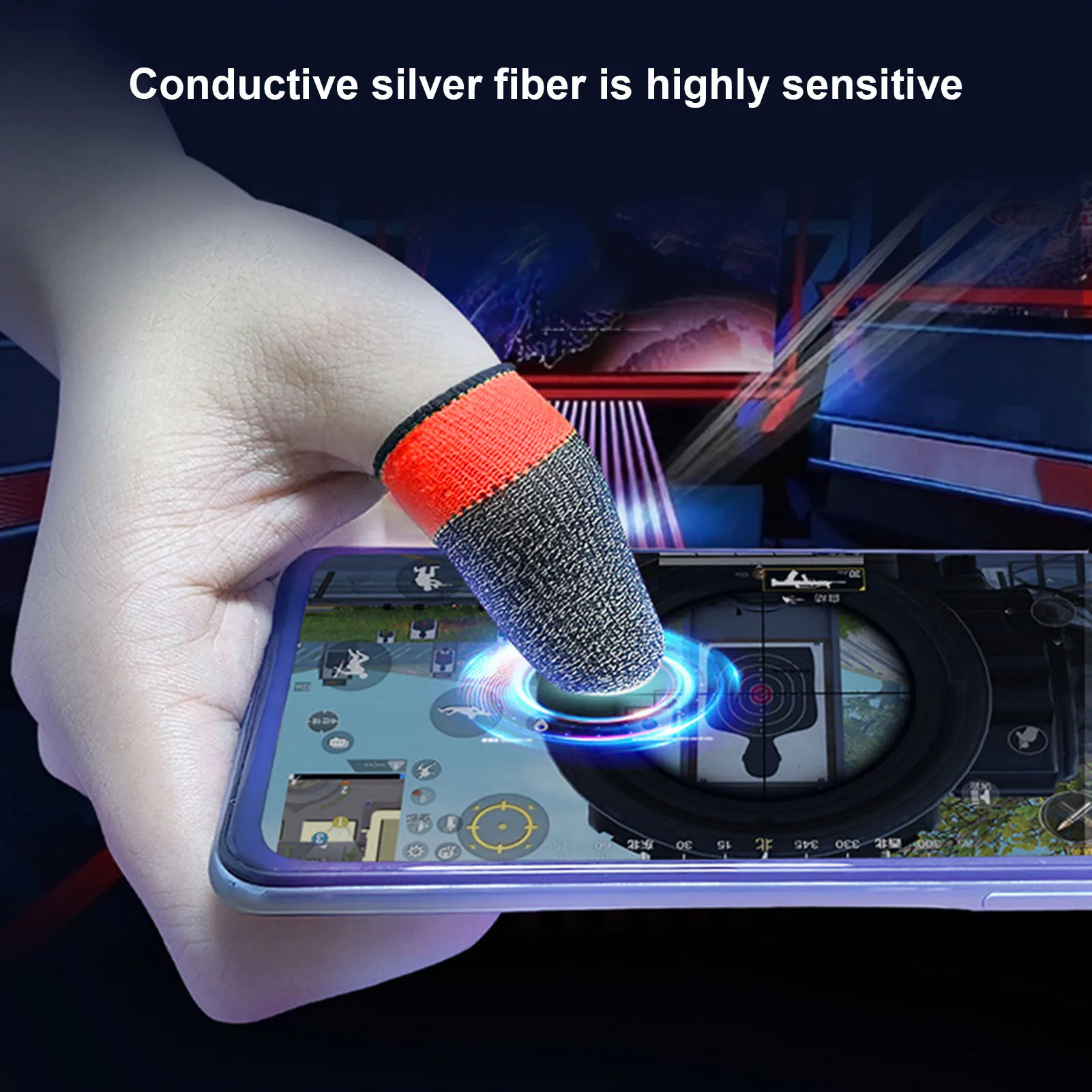 Finger Sleeves for Mobile Gaming Finger Cover Breathable Game Controller Fingertips Sleeve For PUBG Touch Screen Luminous Pro