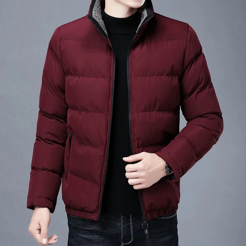 

Мужская парка, зимняя теплая однотонная лыжная стеганая куртка с воротником-стойкой, ветрозащитная зимняя легкая куртка для путешествий на открытом воздухе