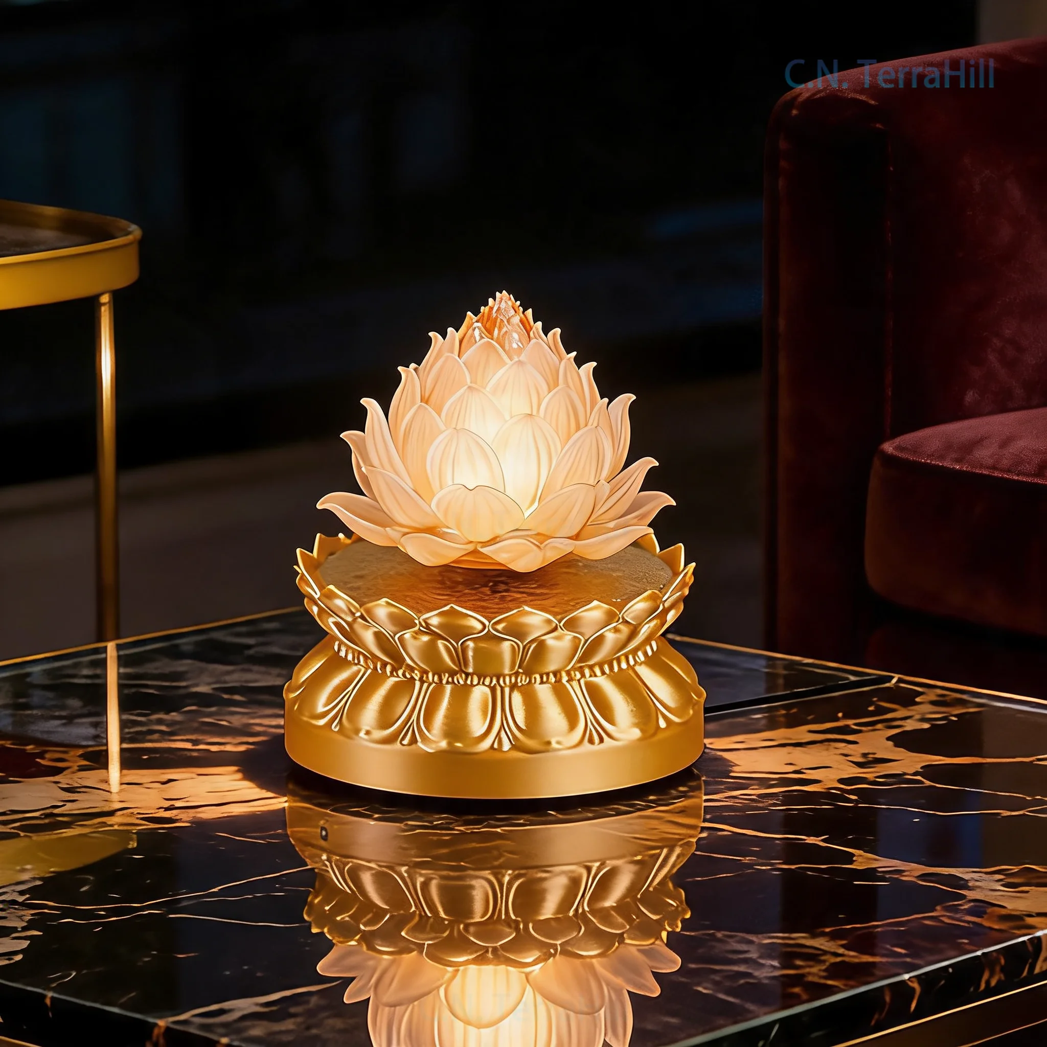 Magnetic Levitation Lotus Flower Night Light, Buddhist Altar Lamp for Home Decoration, Floating Desk Lamp Gift