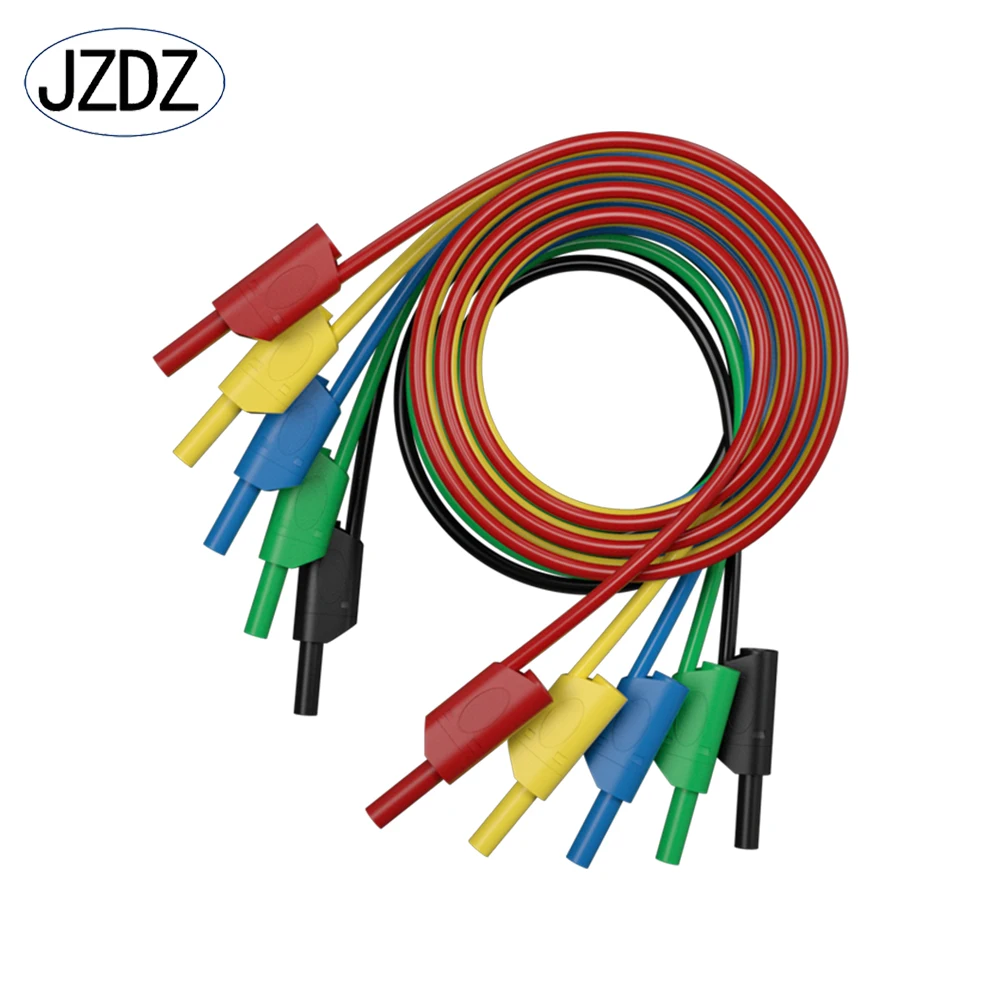 Jzdz-multímetro Test Leads mm Banana Plug Empilhável Linha de Cabos Totalmente Isolados Jump Wire Ferramentas de Teste Elétrico 70016 Pcs