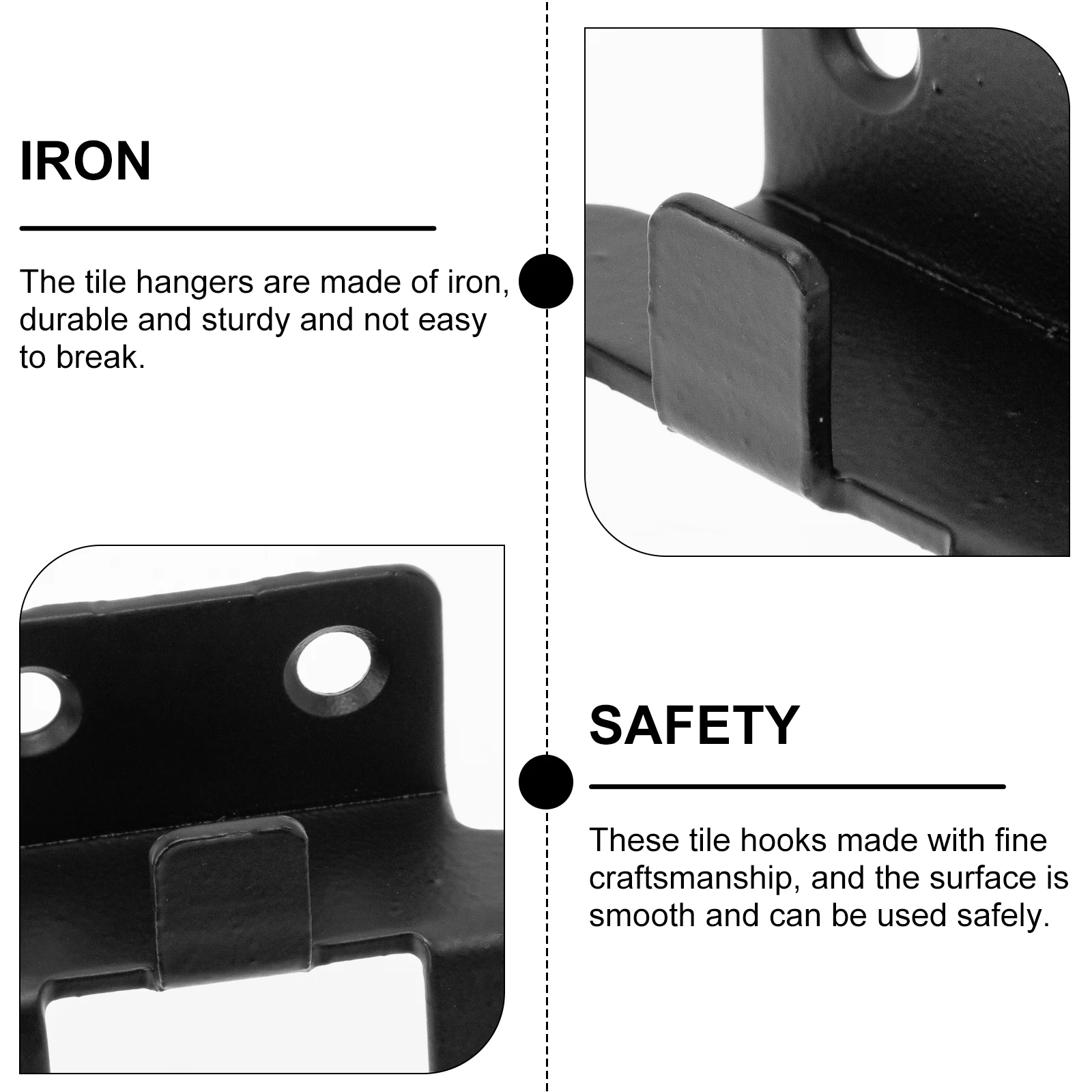 

8pcs Ceramic Iron Wall Hooks Strong Load-Bearing Tile Display Brackets For Home Commercial Ceramic Tile Bracket Use