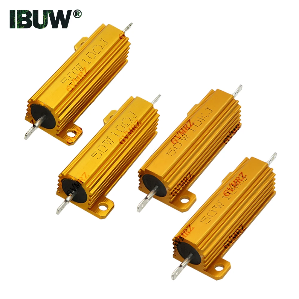 50W Aluminum Housing High Power Wirewound Resistor Assorted Resistance for Electronics Use