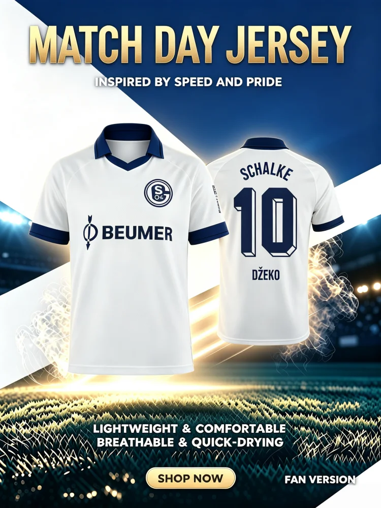 2026_27 Neues Schalke Kragen-Fußballtrikot T-Shirt Herren Damen Sommer Polo-Kragen Sport Atmungsaktiv Schnelltrocknend Familien- und Kinder-T-Shirts