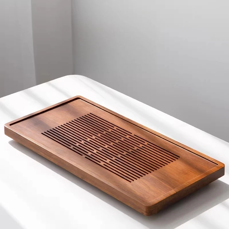 Japanese Bamboo Tea Tray Kong Fu Rectangular Serving Tea Tray Drainage Home Modern bandeija imperial antiga Rectangular Tray