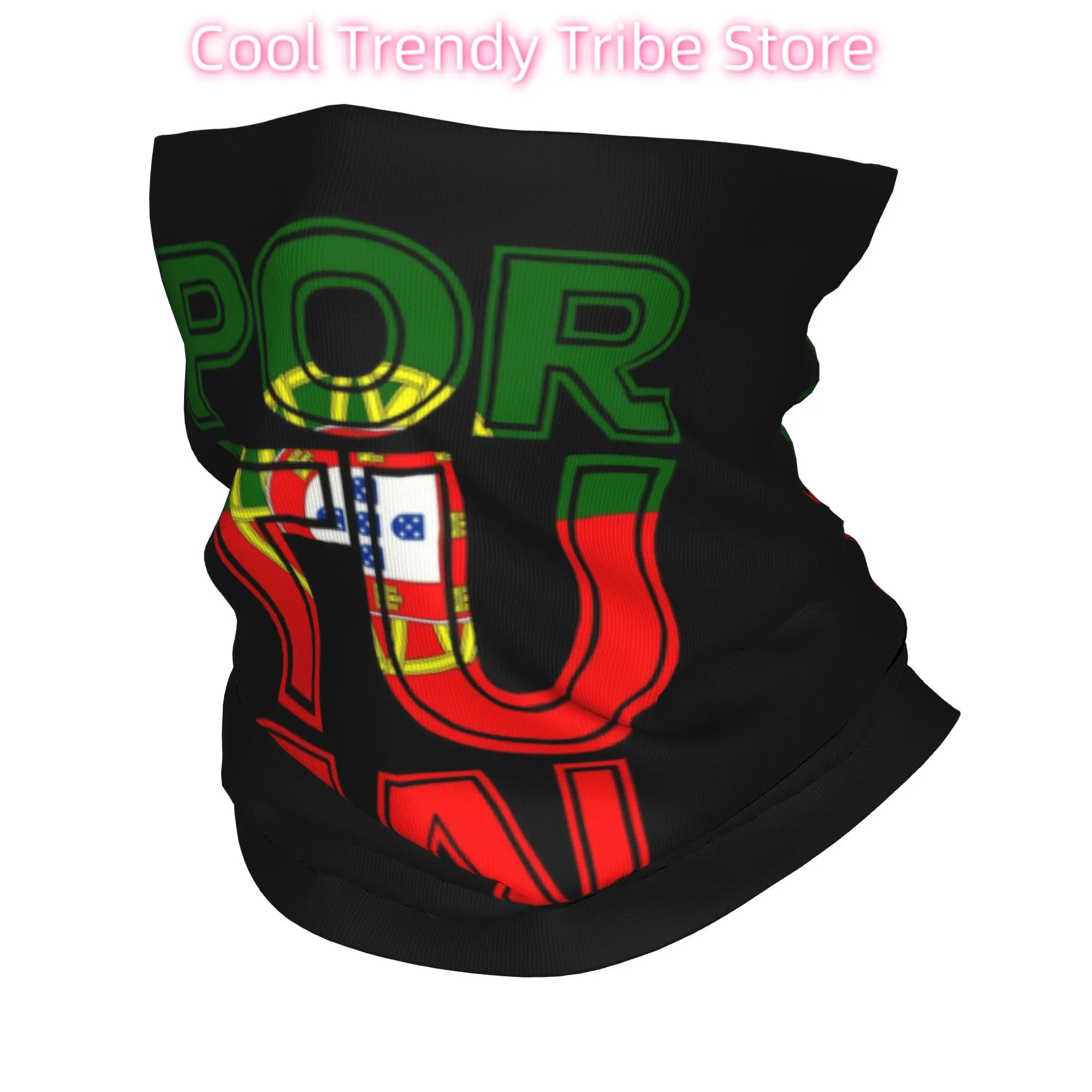 I Love Portugal Country Land Cut Flag Bandana Neck Gaiter for Ski Camping Men Women Wrap Scarf Portuguese Balaclava Warmer