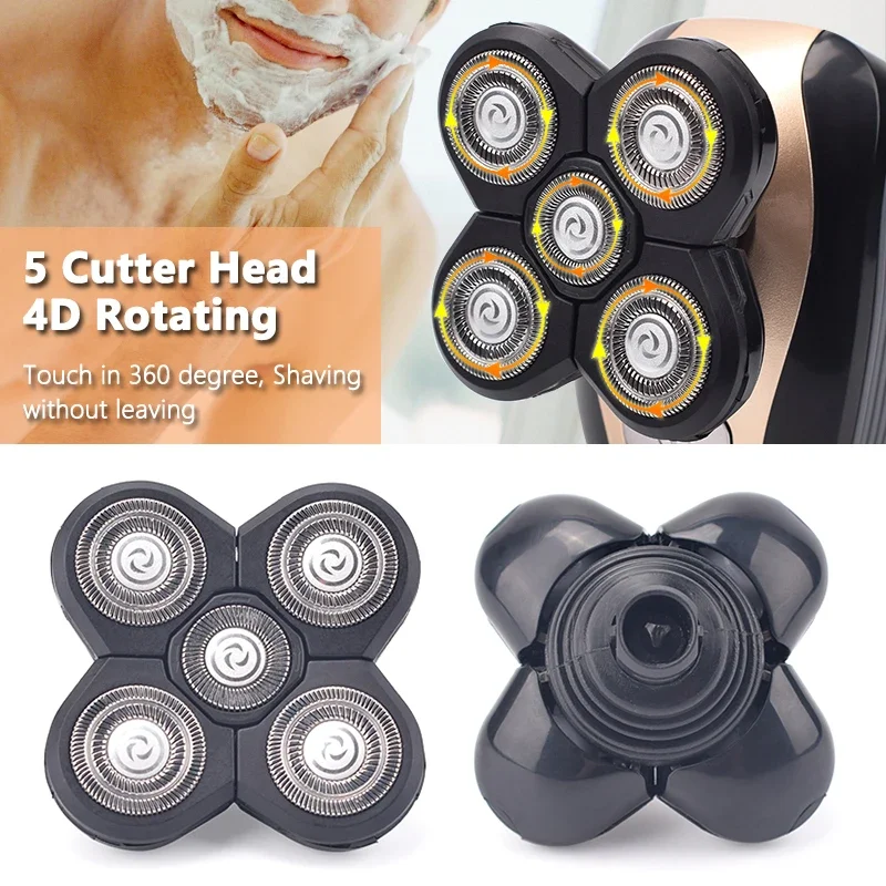 4D الرجال 1 قطعة استبدال ماكينة حلاقة رئيس ماكينة حلاقة كهربائية 5 القاطع شفرات حلاقة الغيار ذكي العائمة اضافية رئيس الفولاذ المقاوم للصدأ