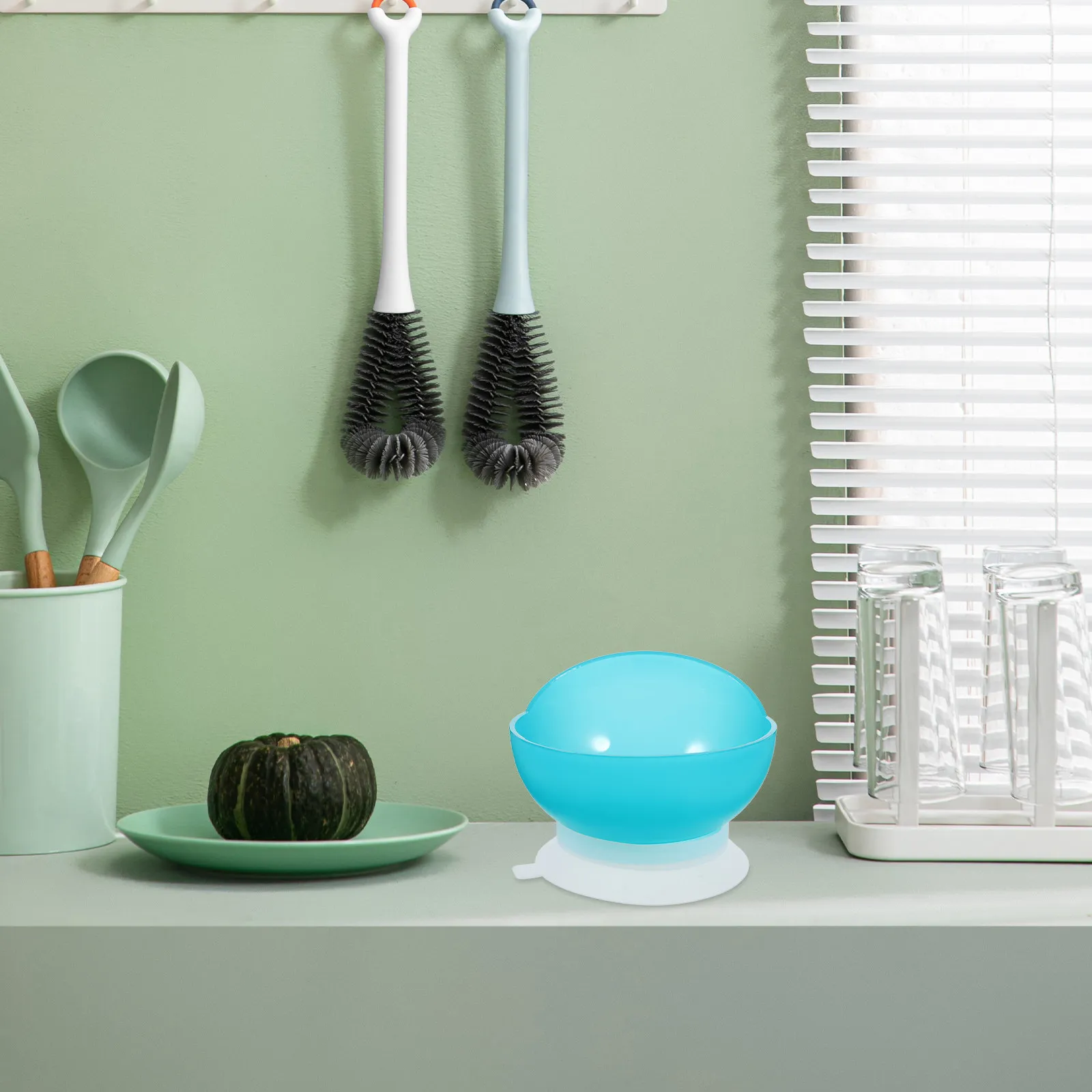 

Круглая тарелка-ложка для пожилых людей с защитой от проливания и присоской для самостоятельного кормления, адаптивная посуда для пожилых, помощь при приеме пищи для пожилых людей