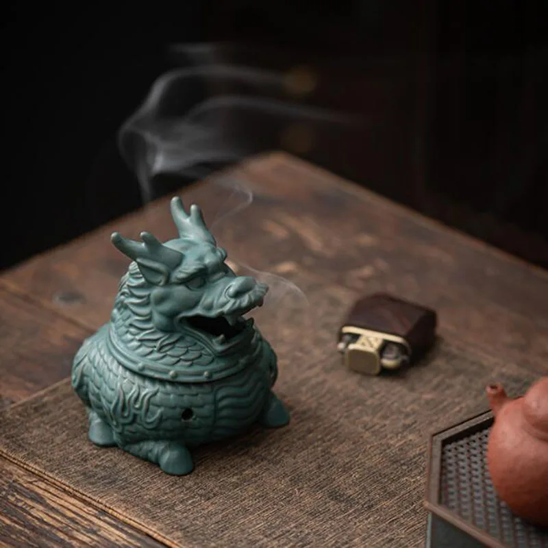 Ceramic Unicorn Aromatherapy Burner Household Sandalwood Fragrance Coil Incense Holder Tea Ceremony Chan Censer Home Decor