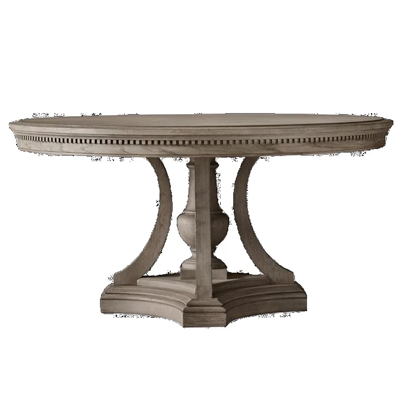 

Oak American Round Table Solid Wood Vintage Country Round Dining Table and Chairs European Living Room Home Dining Table Villa F