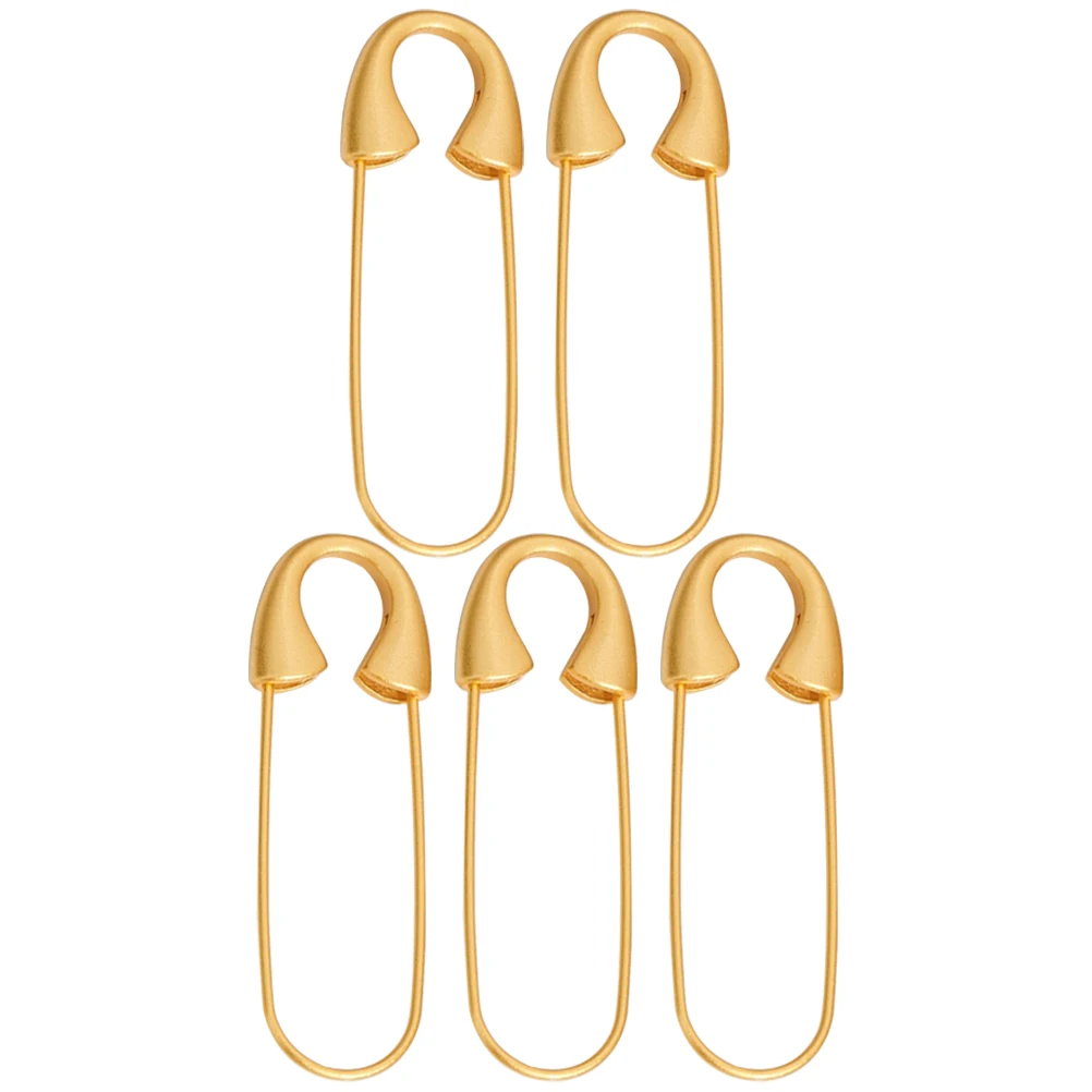 

5pcs Metal Brooch Pin Diy Fabric Pins Heavy Duty Safety Pin For Clothes Scarves Crafts Hardware Fastener Accessory