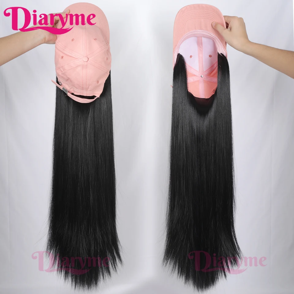 Wig sintetis dengan topi Wig panjang lurus Wig penutup rambut Wig untuk wanita Wig pirang Wig pengganti rambut sintetis untuk wanita