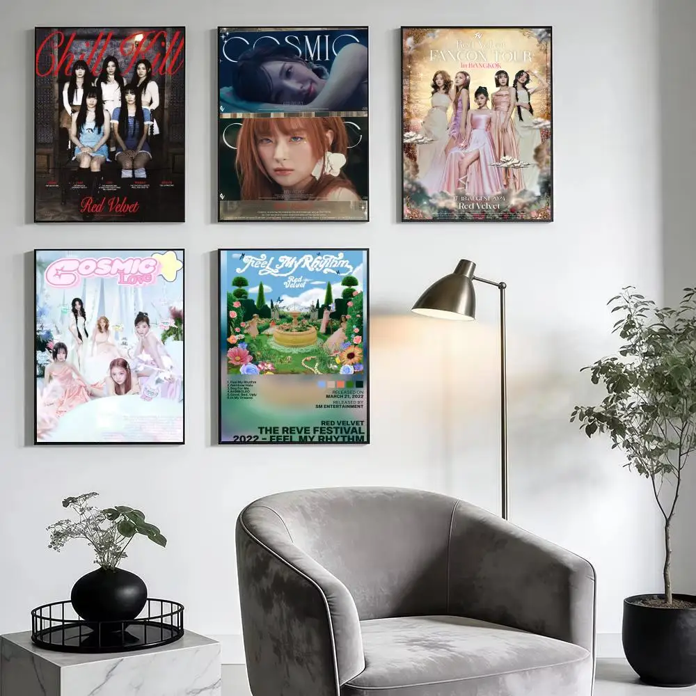 Famous Kpop R-Red Velvet Poster Modern Minimalist Wall Art Prints for Bedroom Living Room Home Decor Interior Gift