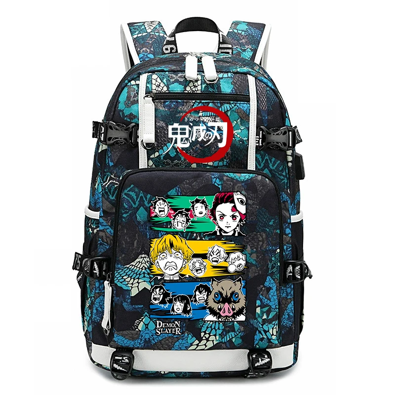 Demon Slayer Anime Print School Backpack Large Capacity Travel Bookbag for Boys Girls Kids Student view 5