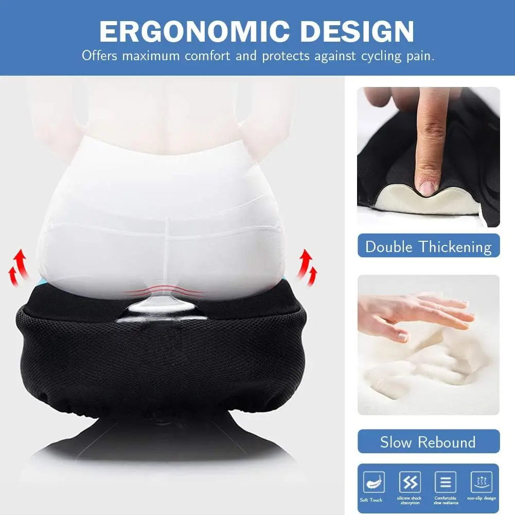 Bike Seat Cushion Cover for Peloton Bike&Bike Extra Padded Bicycle Seat Cover for Women Men Comfort