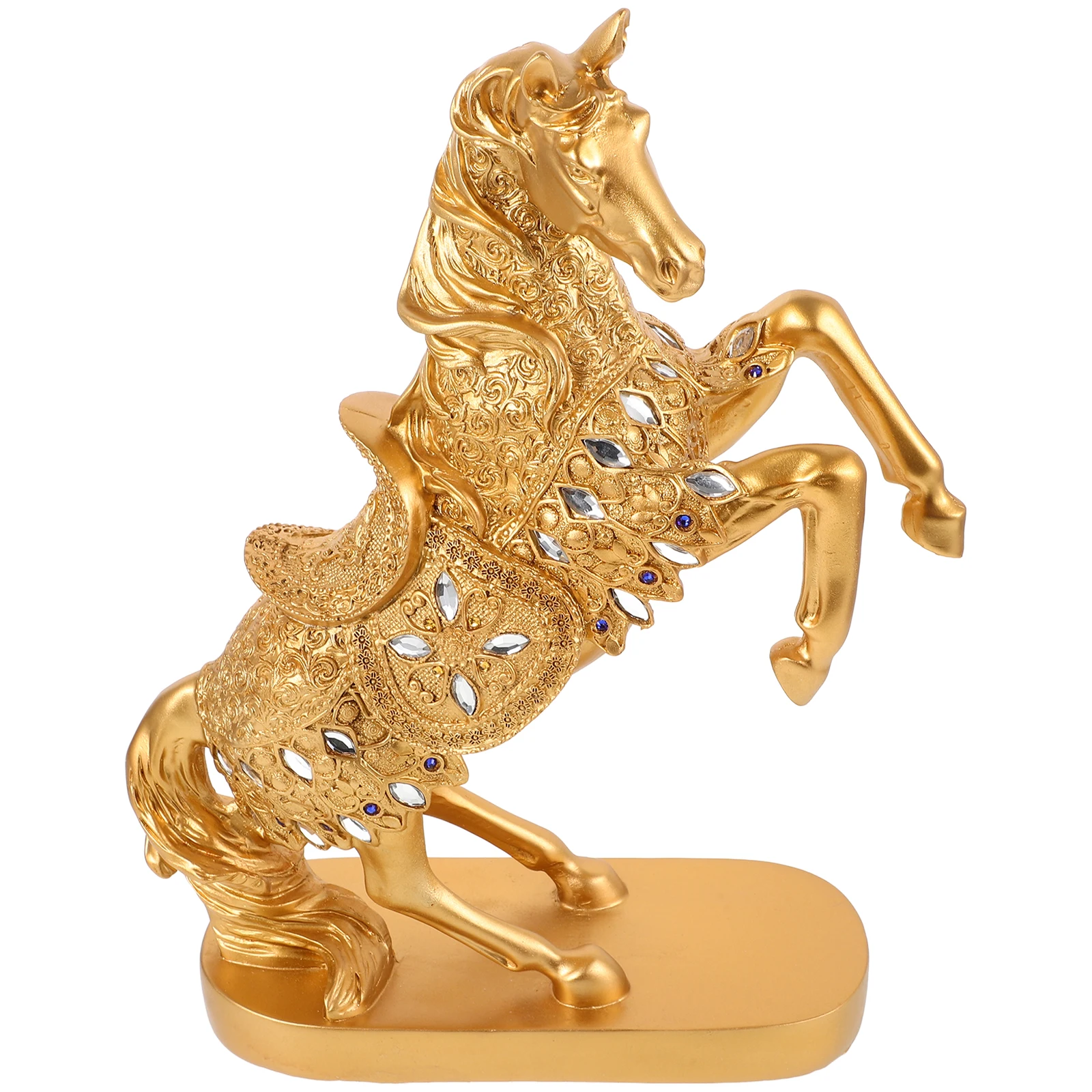 

Resin Horse Statue Feng Shui Decoration Ornaments Golden Sculpture Office Home Decor Gifts Compact Size Practical