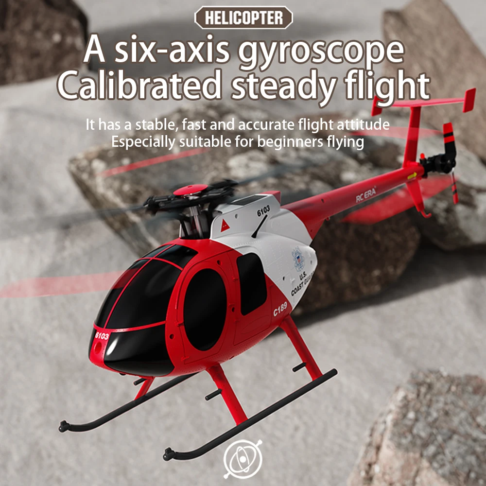RC ERA C189 (MD500) 4CH Helicóptero 1/28 15min Voo Giroscópio de 6 eixos Dual Brushless Fluxo óptico Posicionamento Avião de controle remoto