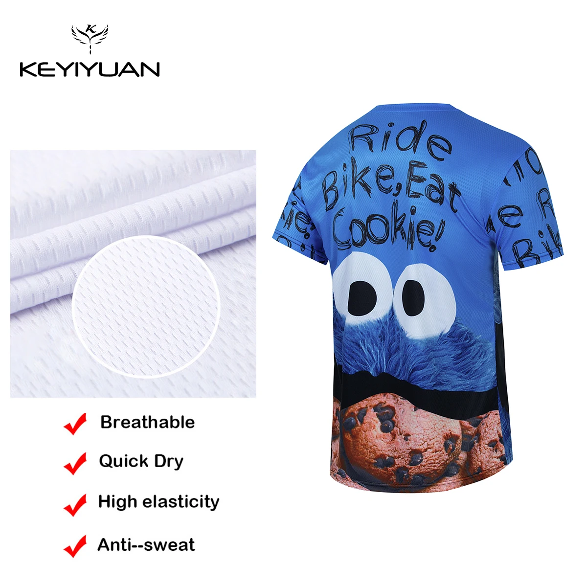 KEYIYUAN New Men Short Sleeve Motorcycles Cycling Jersey Motocross T-shirt Bike Clothes Triathlon Sportswear Camiseta Mtb