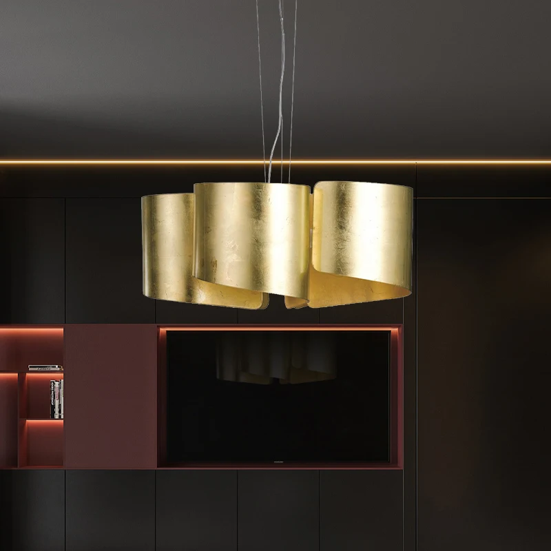 

Postmodern Gold Luxury Cafe Restaurant Art Model Room Living Room Bedroom Balcony Corridor Jinbo Decoration E27 Pendant Light