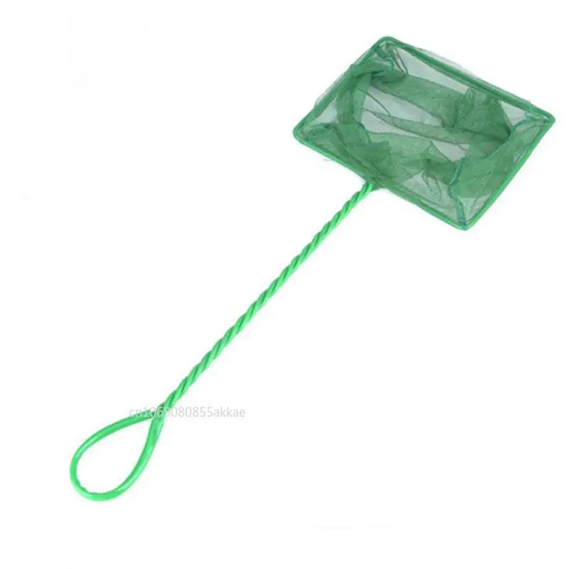 Portable Fish Net Long Handle Square Aquarium Accessories Fish Tank Landing Net Fishing Net Fish Floating Objects Cleaning Tools