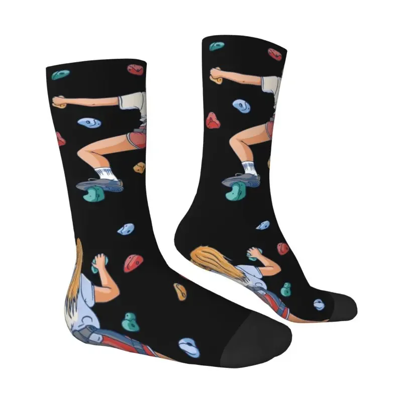 Cute Mens Bouldering Rock Climbing Dress Socks Unisex Warm Comfortable 3D Printing Boulder Climber Crew Socks