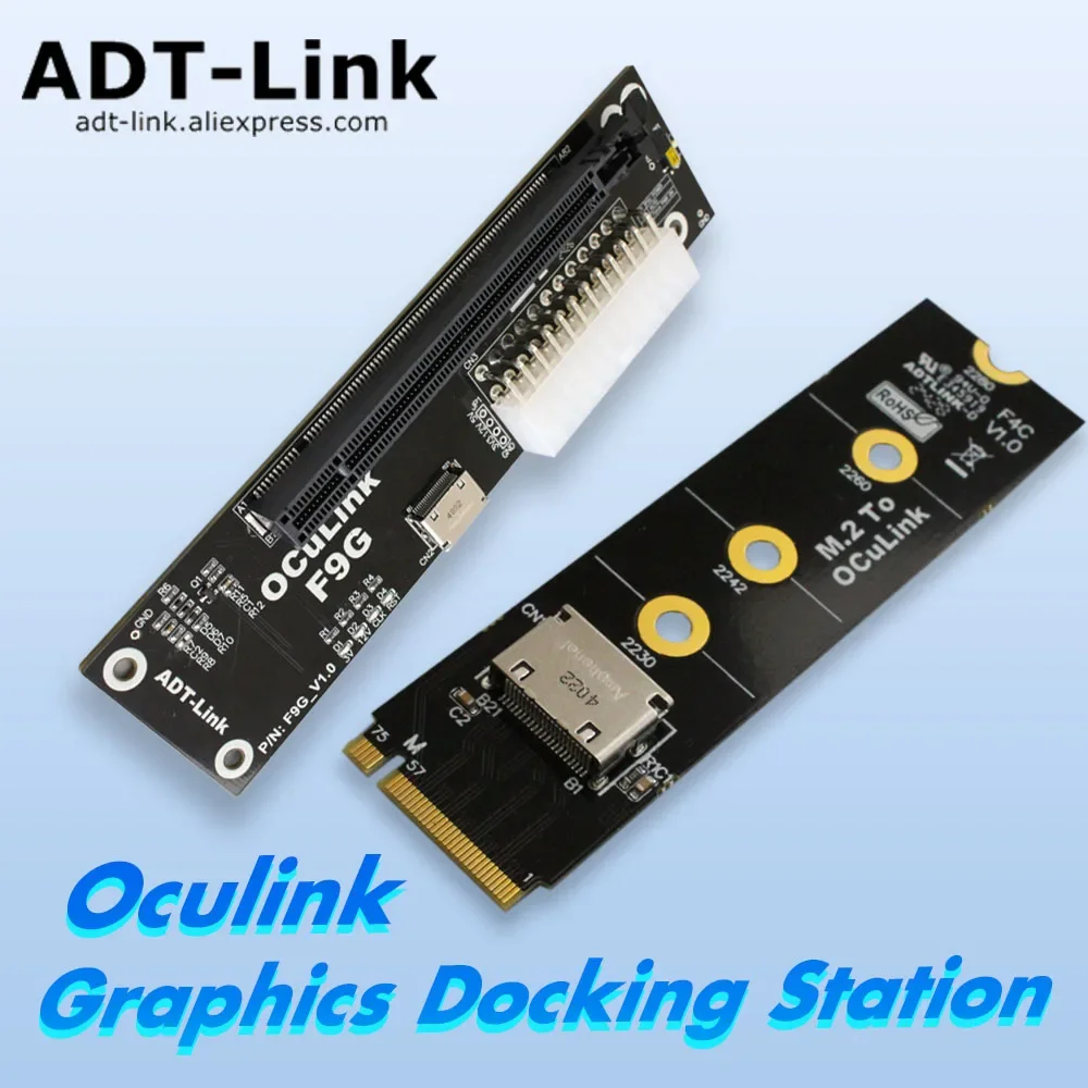 estacao de ancoragem grafica externa suporte de alimentacao atx oculink para pci express x16 pcie 40 64gbps sff1812 sff8611 adt f9g 01